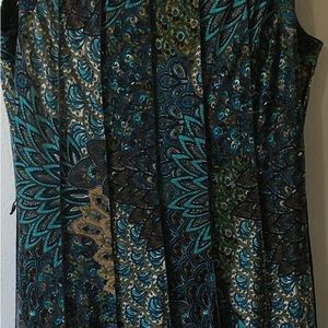 Turquoise comfy dress,awesome for traveling, midi length